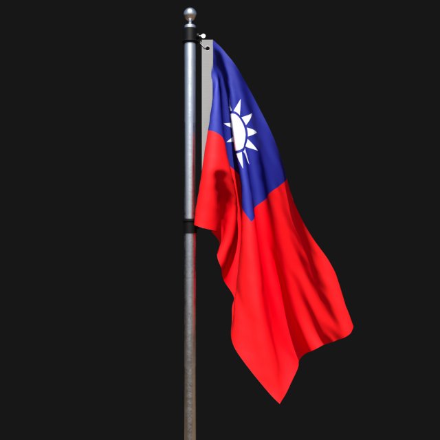 Flag of taiwan 02 Model 3D .c4d .max .obj .3ds .fbx .stl .blend 