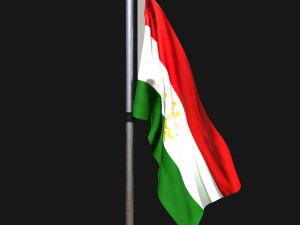 Flag of tajikistan 02 3D Model