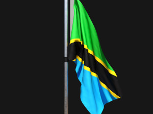 Flag of tanzania 02 3D Model