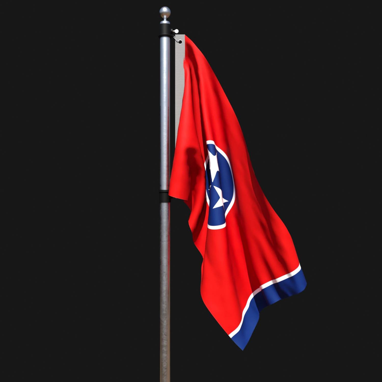 Flag of tennessee 02 3D Model .c4d .max .obj .3ds .fbx .stl .blend 