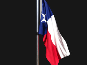Flag of texas 02 3D Модель