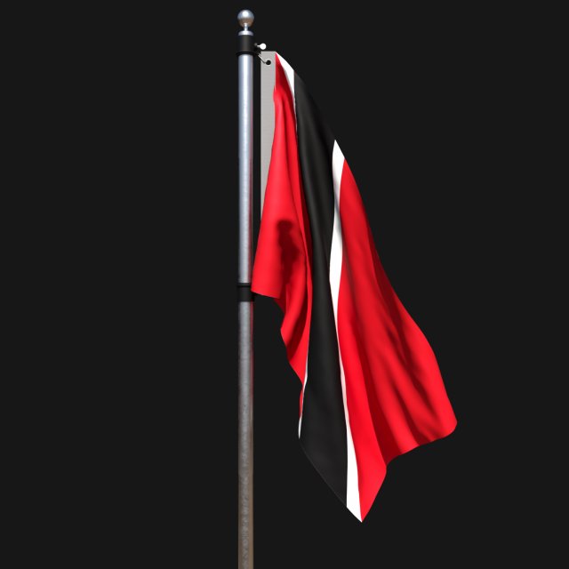 Flag of trinidad and tobago 02 3D Model .c4d .max .obj .3ds .fbx .stl .blend 