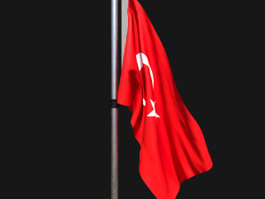 Flag of turkey 02 3D Model