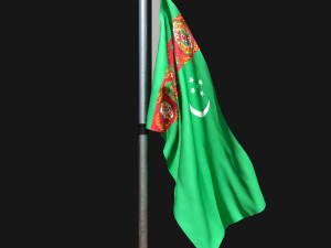 Flag of turkmenistan 02 3Dモデル