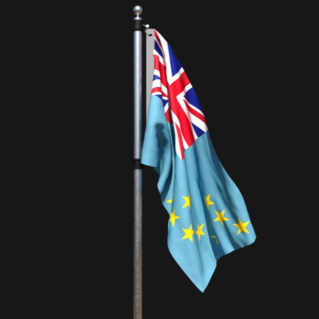 Flag of tuvalu 02 3D 模型 .c4d .max .obj .3ds .fbx .stl .blend 