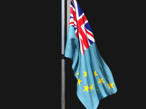 Flag of tuvalu 02 Modèle 3D