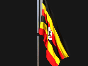 Flag of uganda 02 3D Model