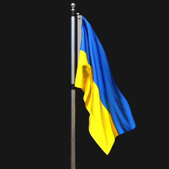 Flag of ukraine 02 3D Model .c4d .max .obj .3ds .fbx .stl .blend 