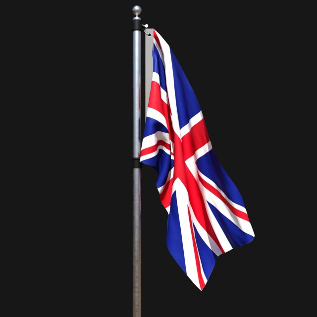 Flag of united kingdom 02 3D 模型 .c4d .max .obj .3ds .fbx .stl .blend 