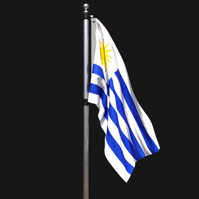 Flag of uruguay 02 3D-Modell .c4d .max .obj .3ds .fbx .stl .blend 