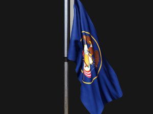 Flag of utah 02 Modelo 3D