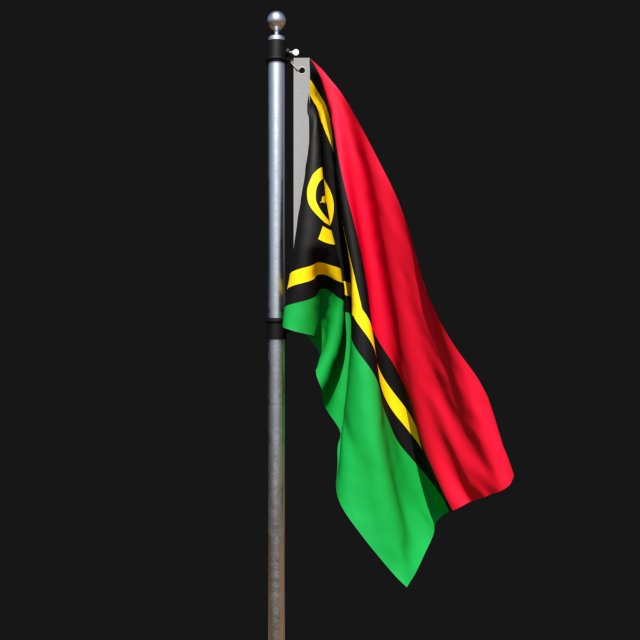Flag of vanuatu 02 3D Model .c4d .max .obj .3ds .fbx .stl .blend