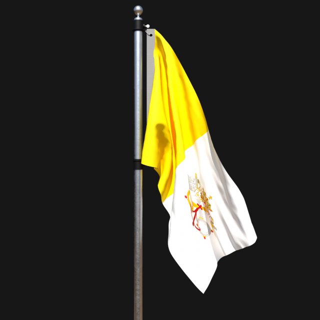 Flag of vatican city 02 Modèle 3D .c4d .max .obj .3ds .fbx .stl .blend 