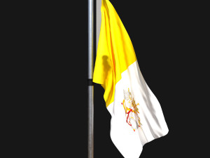 Flag of vatican city 02 3D Model