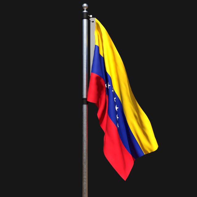 Flag of venezuela 02 Model 3D .c4d .max .obj .3ds .fbx .stl .blend 