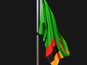 Flag of zambia 02 3D Model