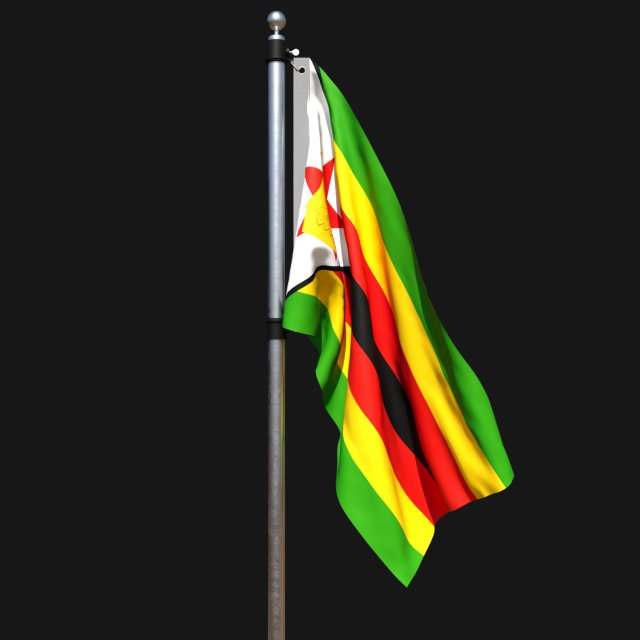 Flag of zimbabwe 02 Modello 3D .c4d .max .obj .3ds .fbx .stl .blend 