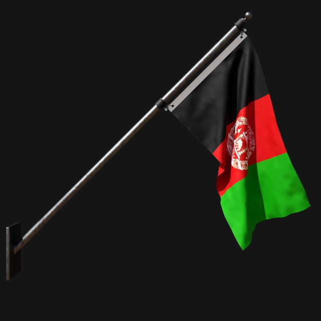 Flag of afghanistan 03 Modello 3D .c4d .max .obj .3ds .fbx .stl .blend