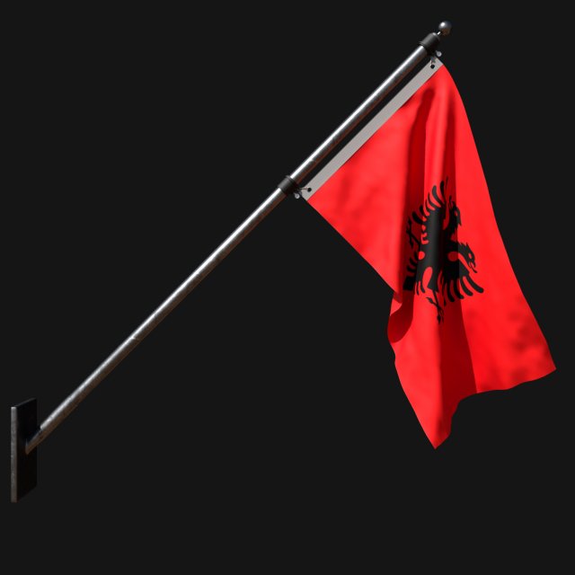 Flag of albania 03 Modelo 3D .c4d .max .obj .3ds .fbx .stl .blend 