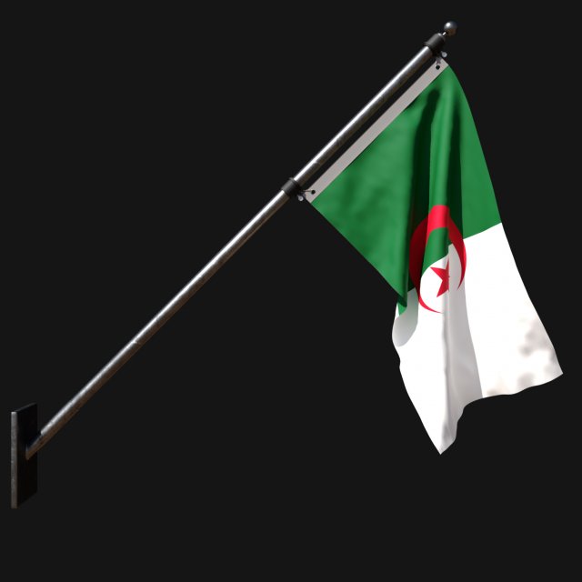 Flag of algeria 03 3D Model .c4d .max .obj .3ds .fbx .stl .blend 