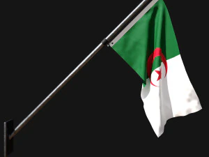 Flagge von Algerien 03 3D Modell