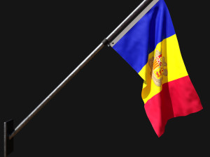 Flag of andorra 03 Modello 3D