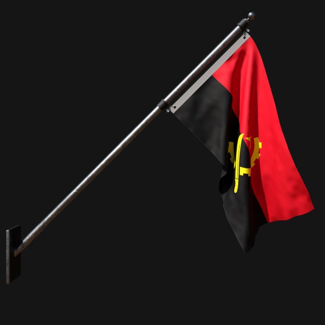 Flag of angola 03 3D 모델 .c4d .max .obj .3ds .fbx .stl .blend 