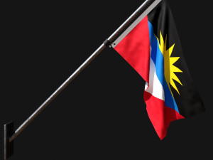 Flag of antigua and barbuda 03 3D Model