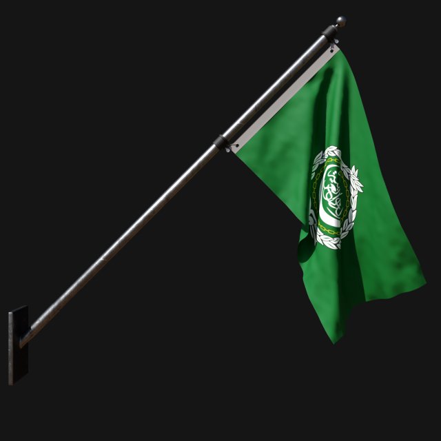 Flag of arab league 03 Modelo 3D .c4d .max .obj .3ds .fbx .stl .blend 