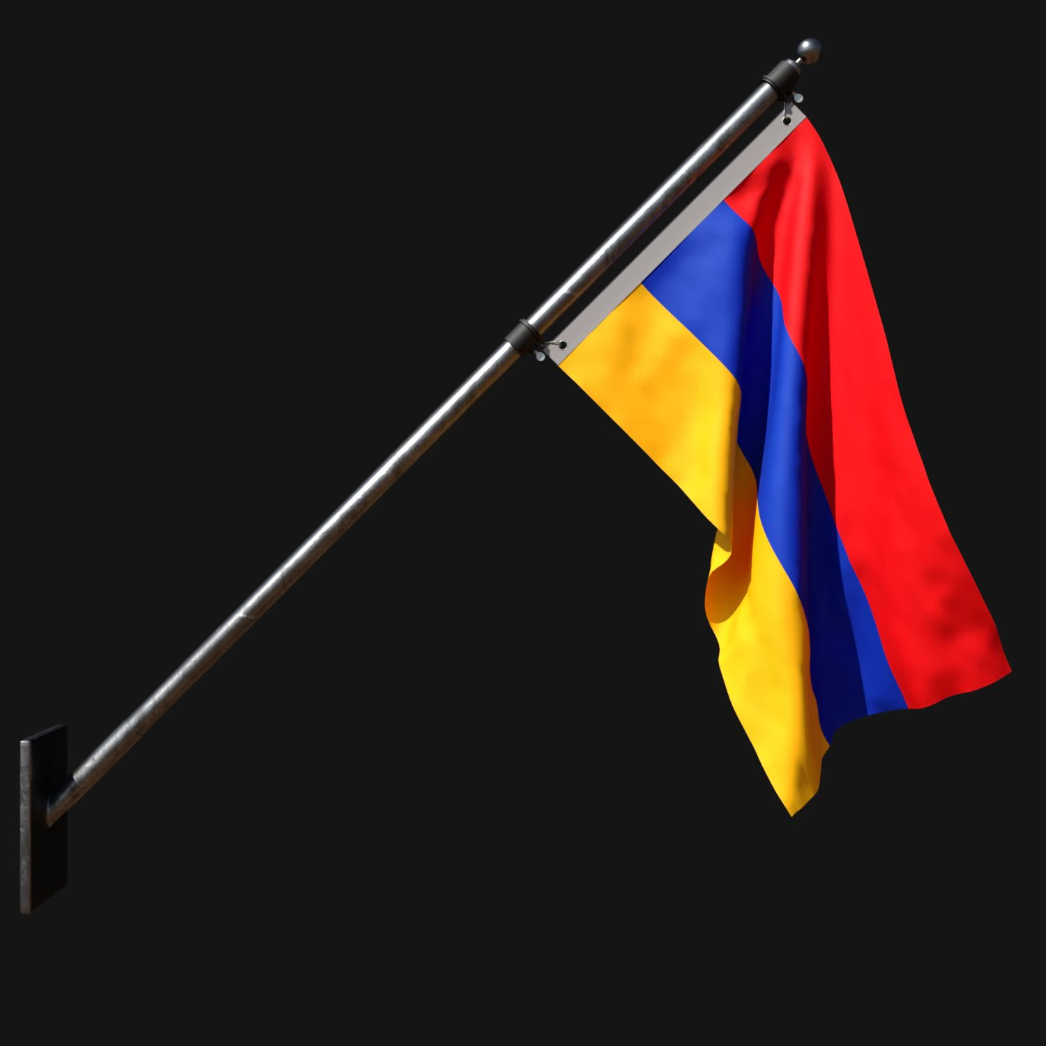 Flag of armenia 03 3D Model .c4d .max .obj .3ds .fbx .stl .blend 
