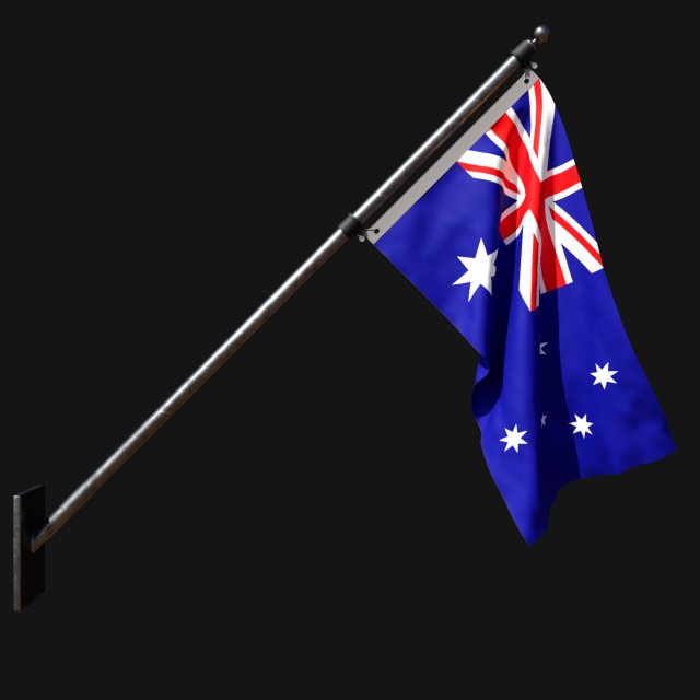 Flag of australia 03 3D मॉडल .c4d .max .obj .3ds .fbx .stl .blend 