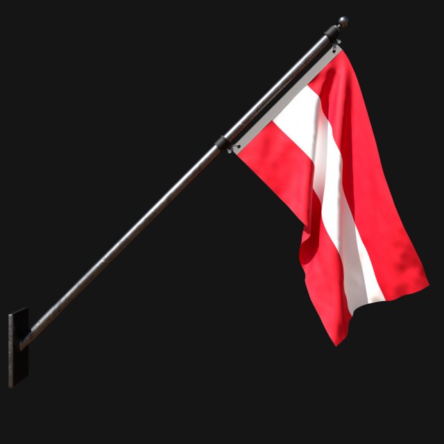 Flag of austria 03 3D Модель .c4d .max .obj .3ds .fbx .stl .blend