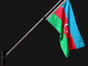 Azerbaycan bayrağı 03 3D Model