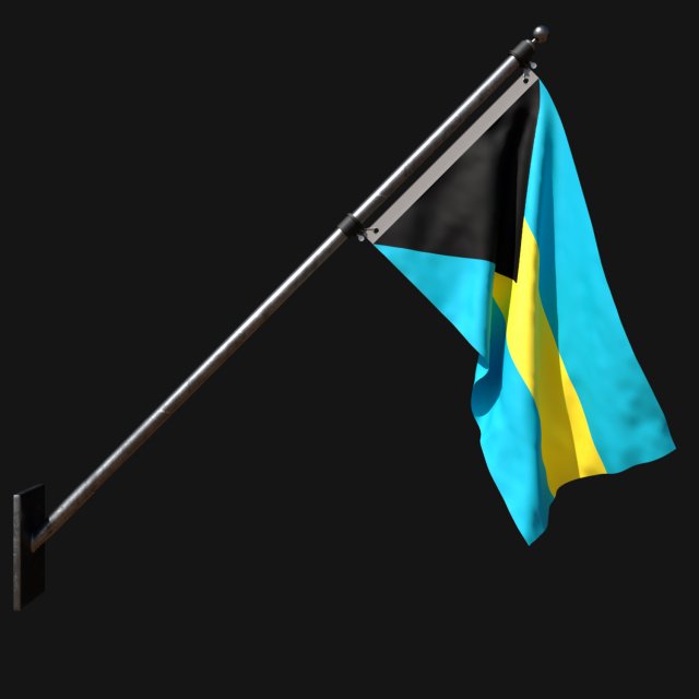 Flag of bahamas 03 3D मॉडल .c4d .max .obj .3ds .fbx .stl .blend 