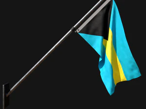 Bandera de bahamas 03 Modelo 3D