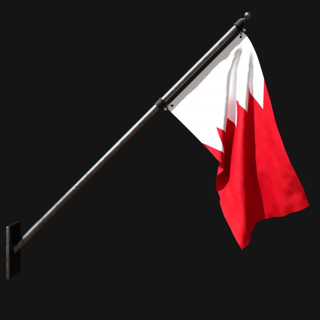 Flag of bahrain 03 Modelo 3D .c4d .max .obj .3ds .fbx .stl .blend 
