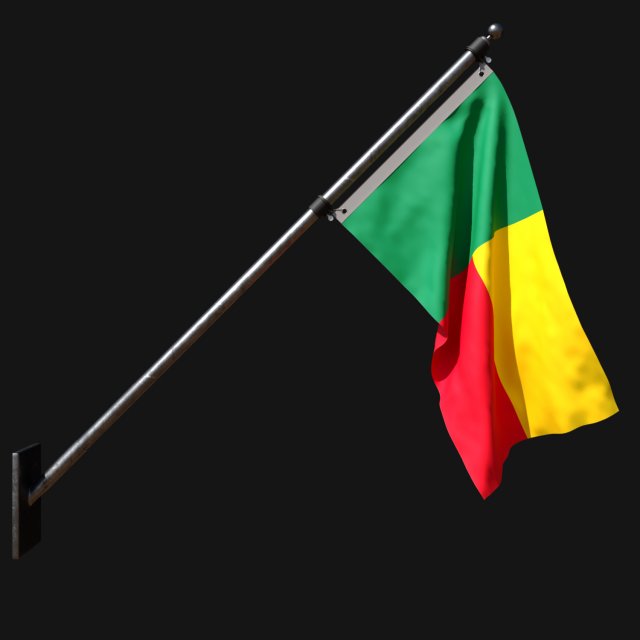 Flag of benin 03 Modello 3D .c4d .max .obj .3ds .fbx .stl .blend 