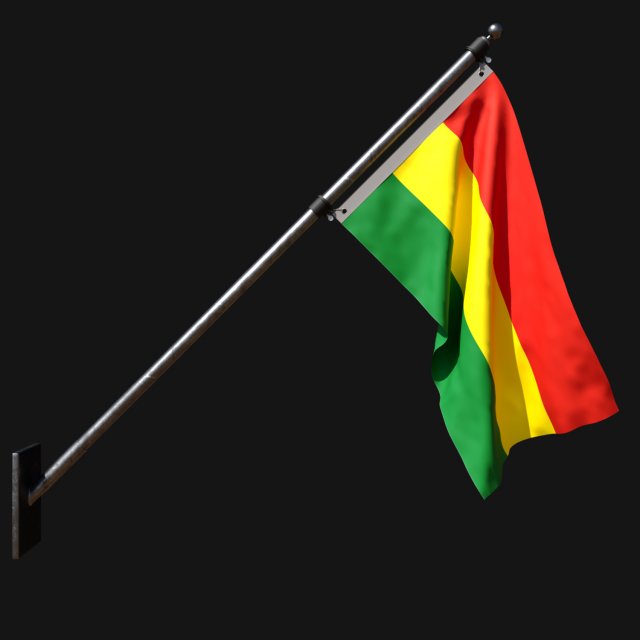 Flag of bolivia 03 3D 模型 .c4d .max .obj .3ds .fbx .stl .blend 