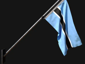 Bandeira do Botsuana 03 Modelo 3D