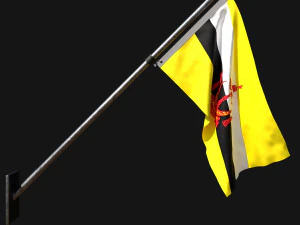 ブルネイの国旗 03 3Dモデル