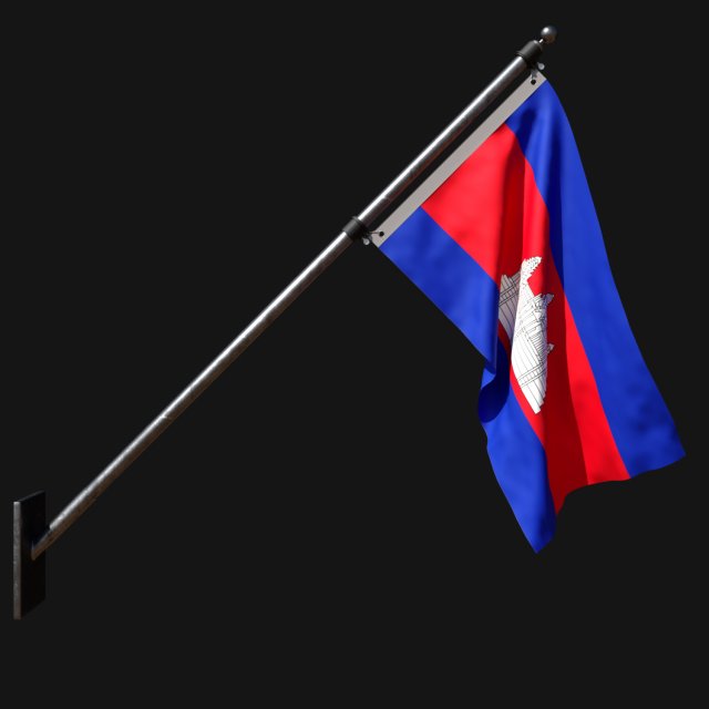 Flag of cambodia 03 3D Model .c4d .max .obj .3ds .fbx .stl .blend 