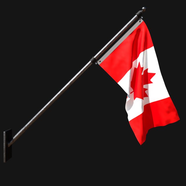 Flag of canada 03 3D Модель .c4d .max .obj .3ds .fbx .stl .blend 