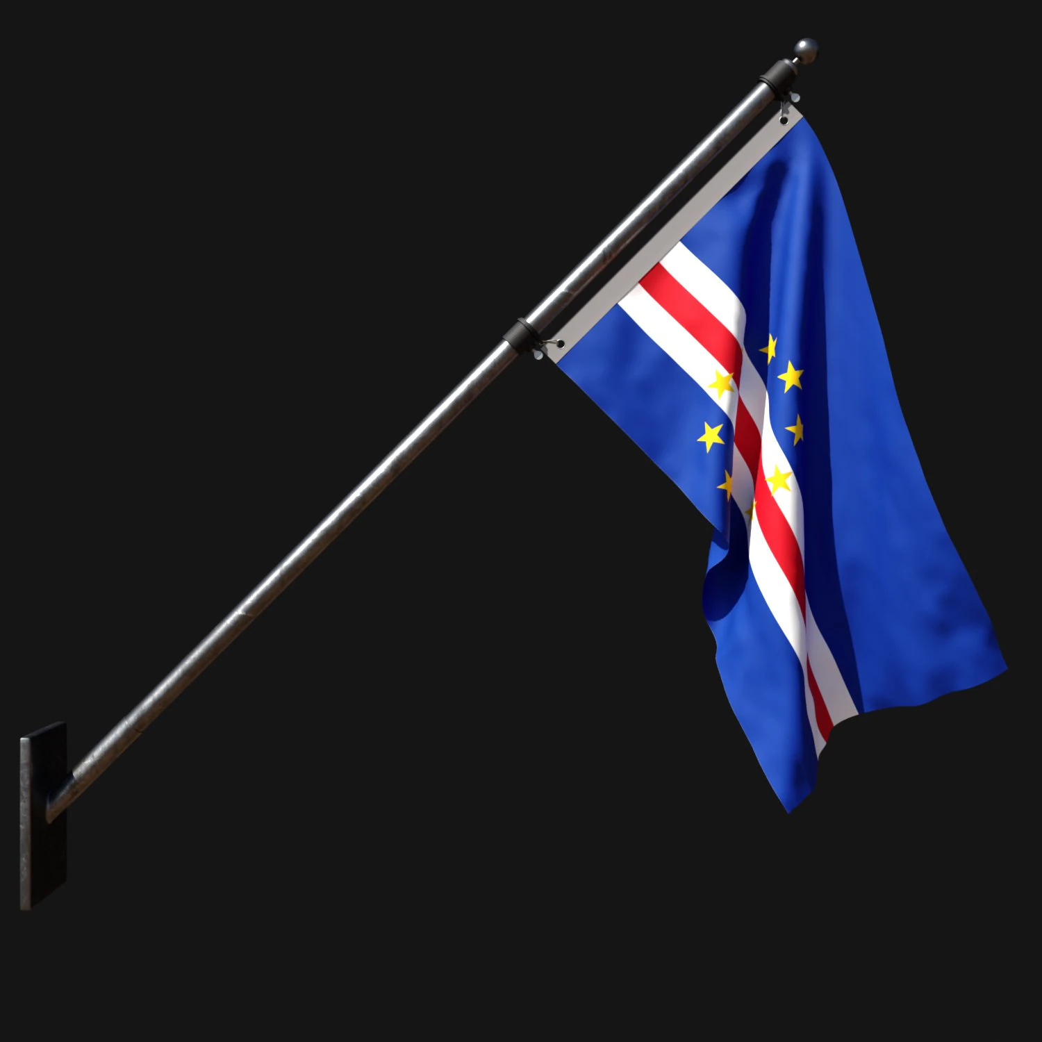 Flag of cape verde 03 3D Model .c4d .max .obj .3ds .fbx .stl .blend