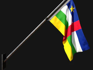 中央アフリカ共和国の国旗 03 3Dモデル