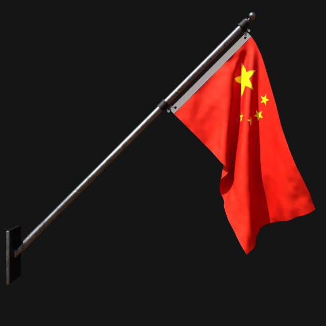 Flag of china 03 3Dモデル .c4d .max .obj .3ds .fbx .stl .blend 