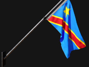 Flag of congo democratic 03 Modèle 3D