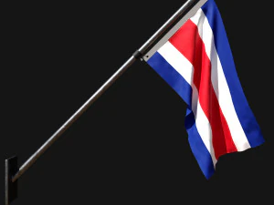 Bendera Kosta Rika 03 Model 3D