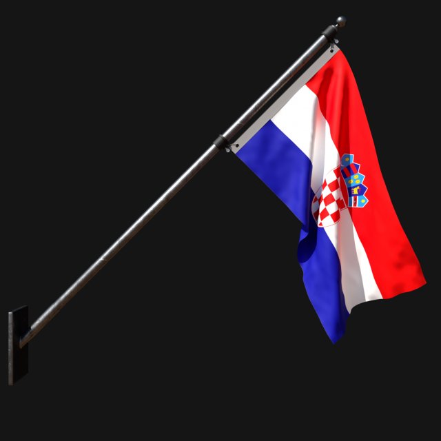 Flag of croatia 03 3D Model .c4d .max .obj .3ds .fbx .stl .blend 