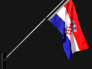 Bendera Kroasia 03 Model 3D