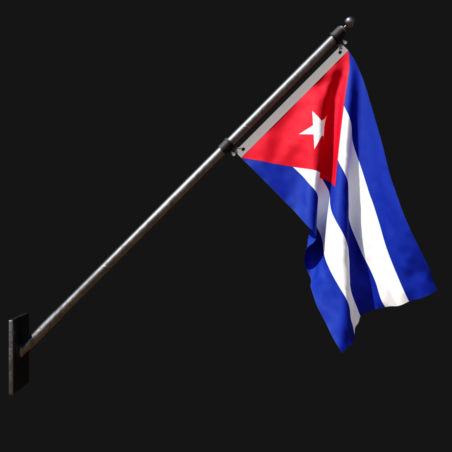 Flag of cuba 03 3D Model .c4d .max .obj .3ds .fbx .stl .blend 